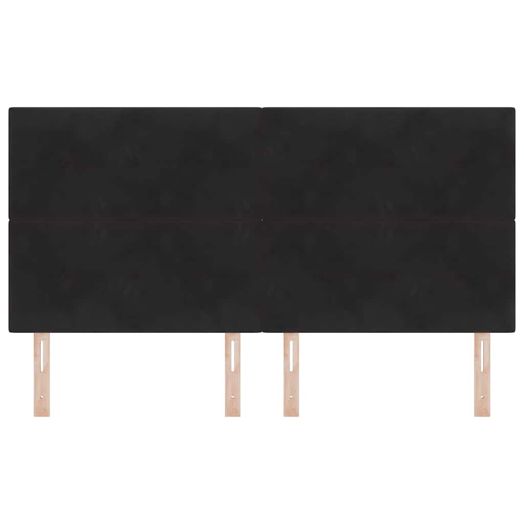 LED glava kreveta s LED trakama Crna 180 cm Baršun