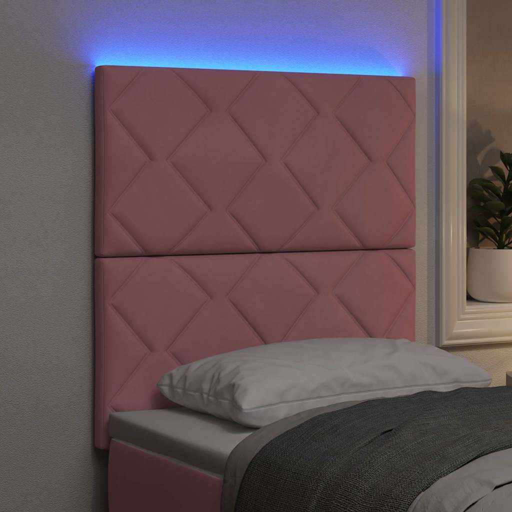 LED glava kreveta Ružičasta 80 cm Baršun