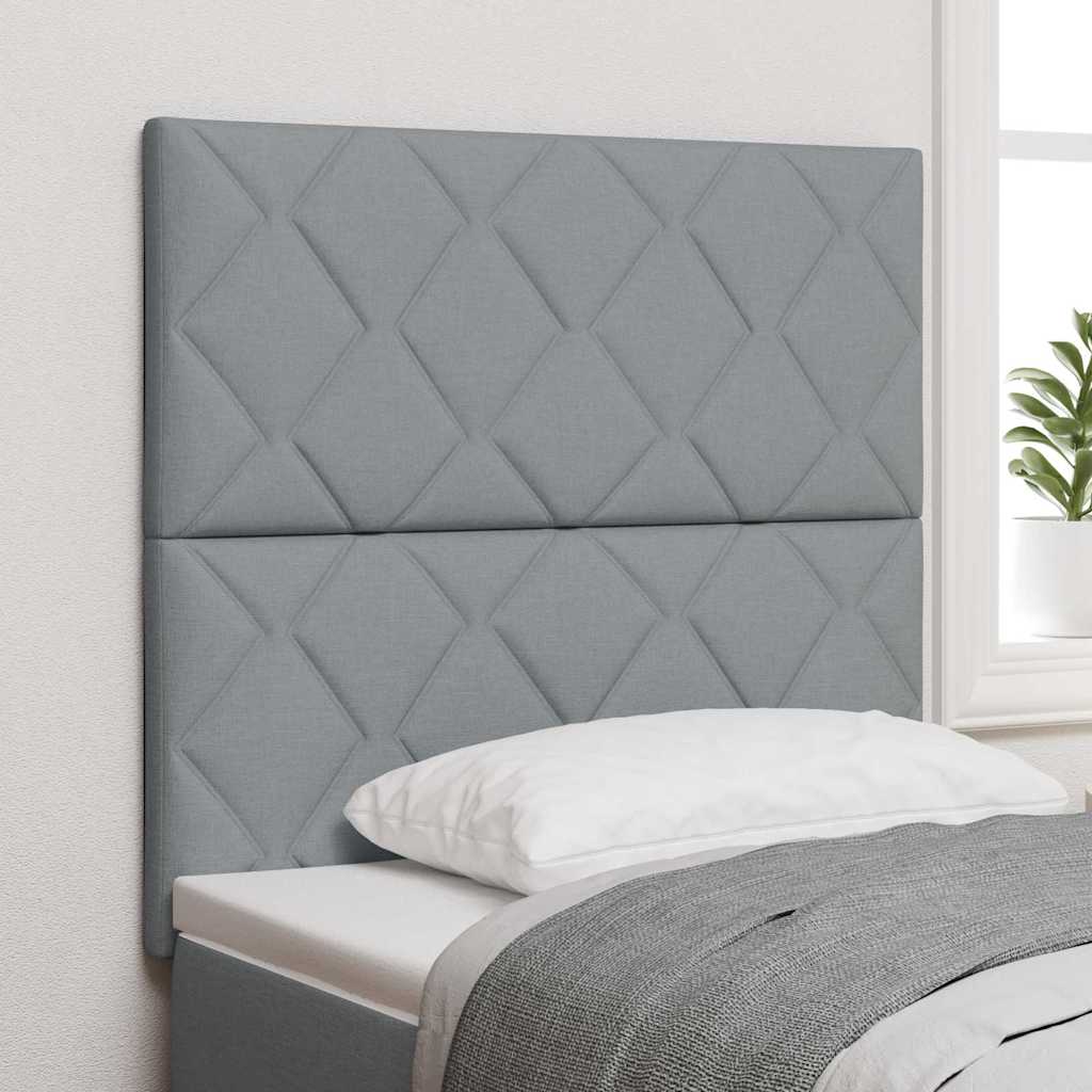 LED glava kreveta Svijetlo siva 100 cm tkanina