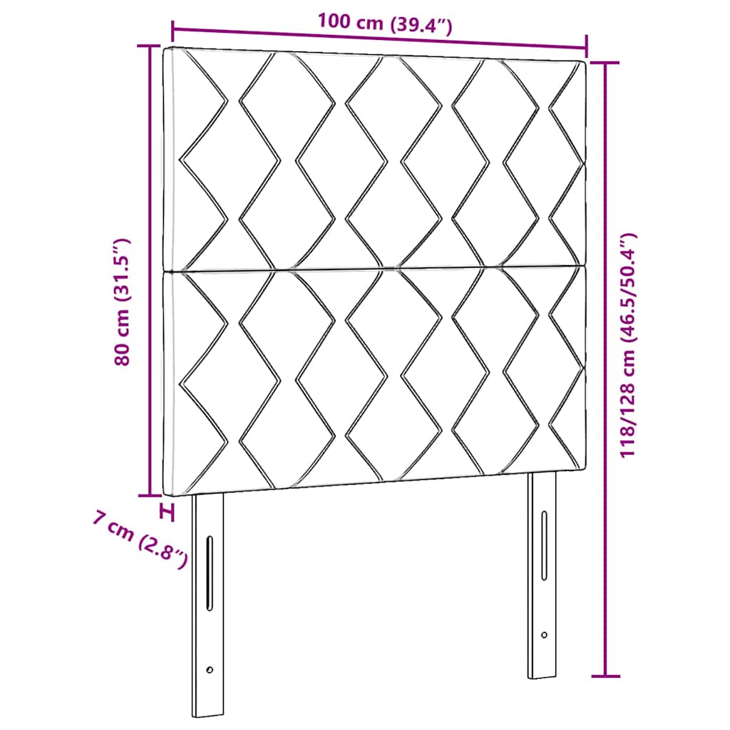 LED glava kreveta Crna 100 cm tkanina