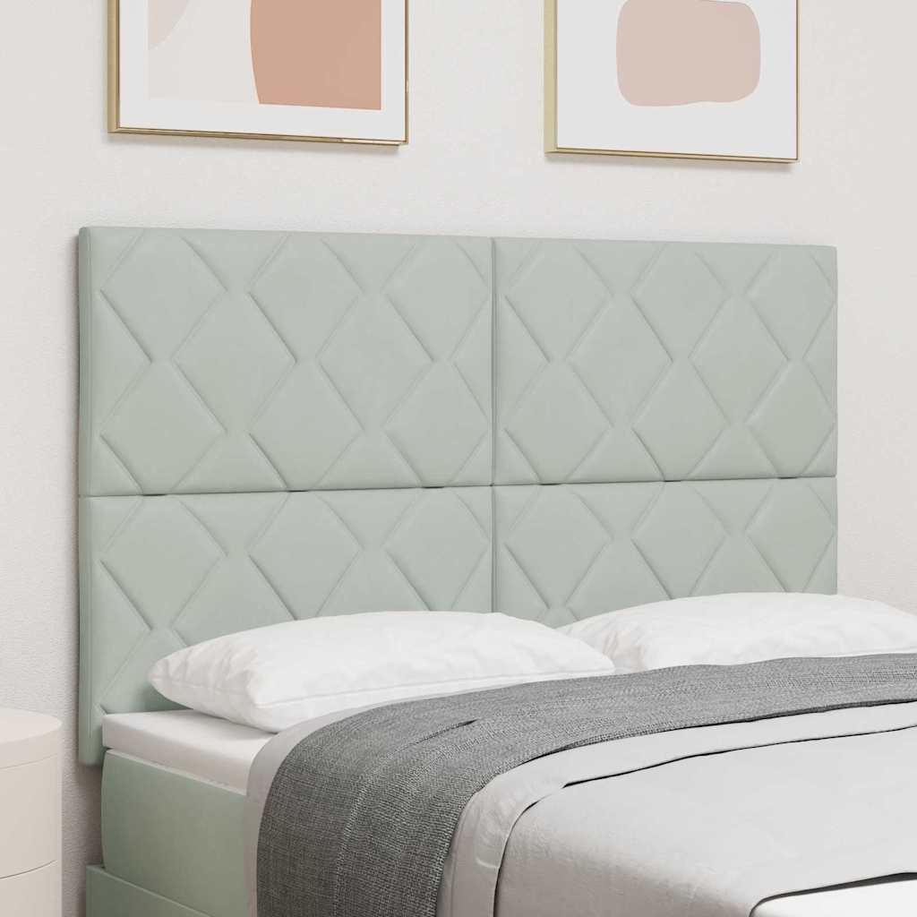 LED glava kreveta Svijetlo siva 144 cm Baršun