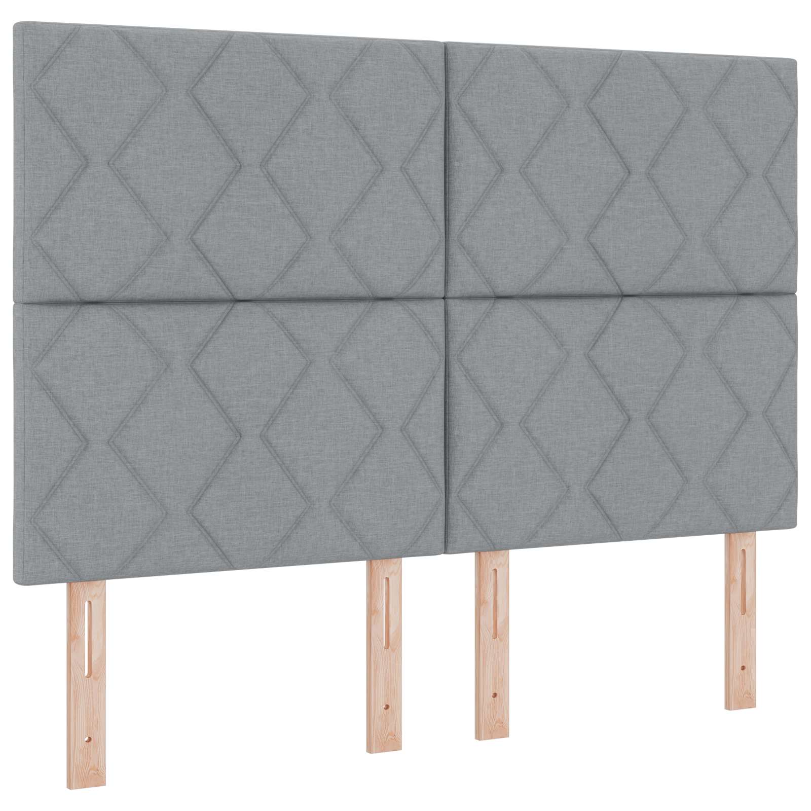 LED glava kreveta Svijetlo siva 160 cm tkanina