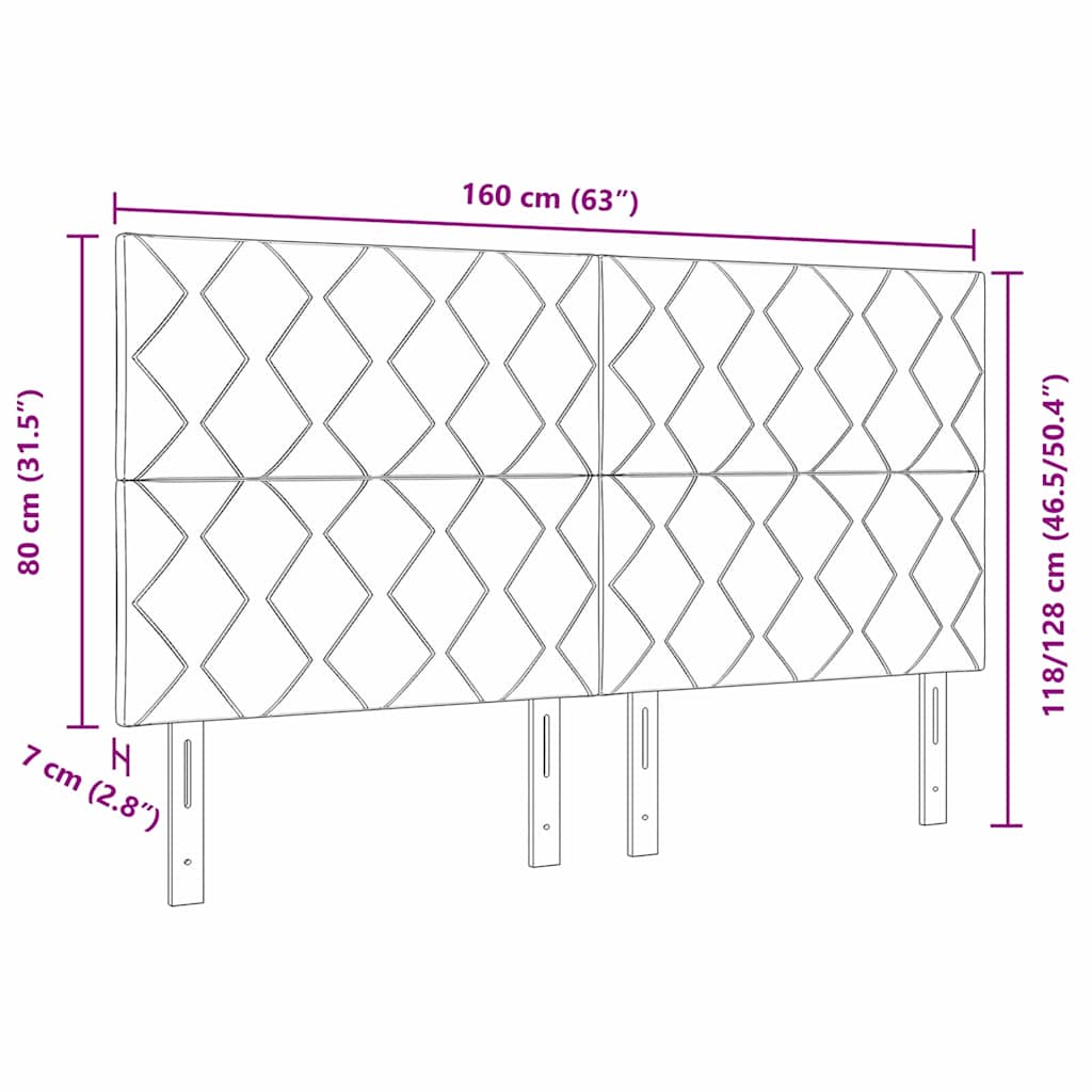 LED glava kreveta Sivo-smeđa 160 cm tkanina