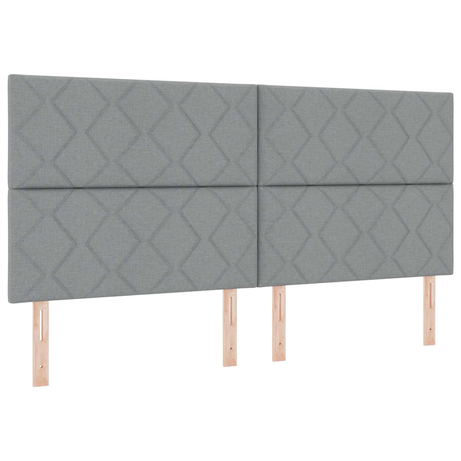 LED glava kreveta Svijetlo siva 200 cm tkanina