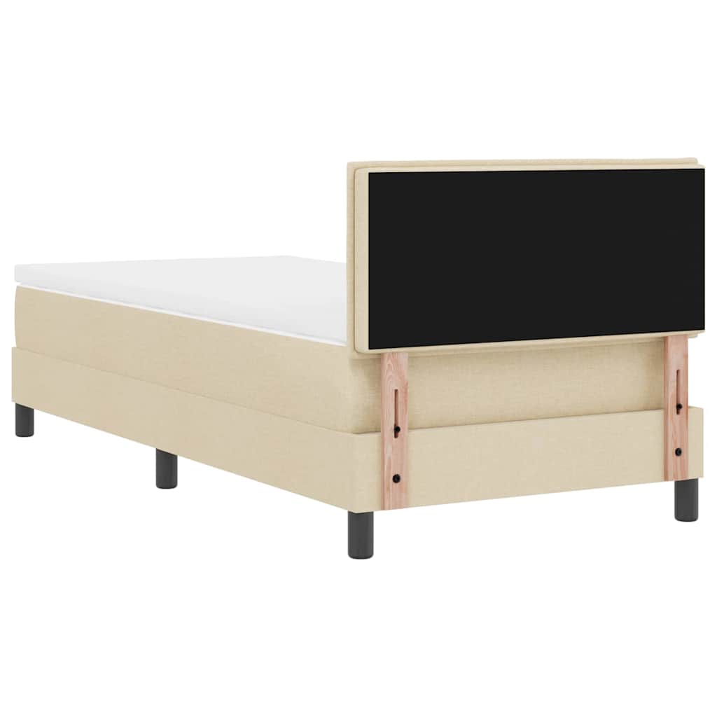 Krevet s opruga kutije s jastukom Krema 90 x 190 cm tkanina