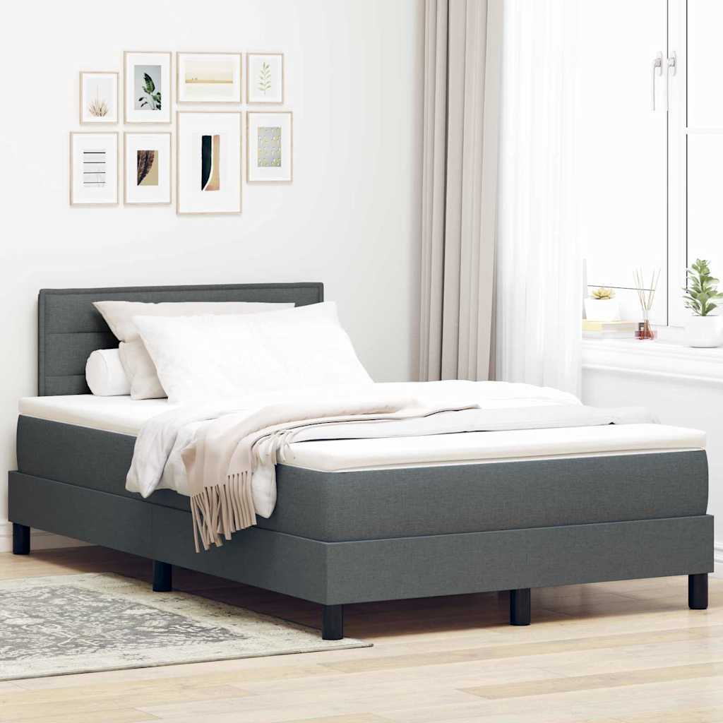 Krevet s opruga kutije Tamno siva 120 x 190 cm tkanina