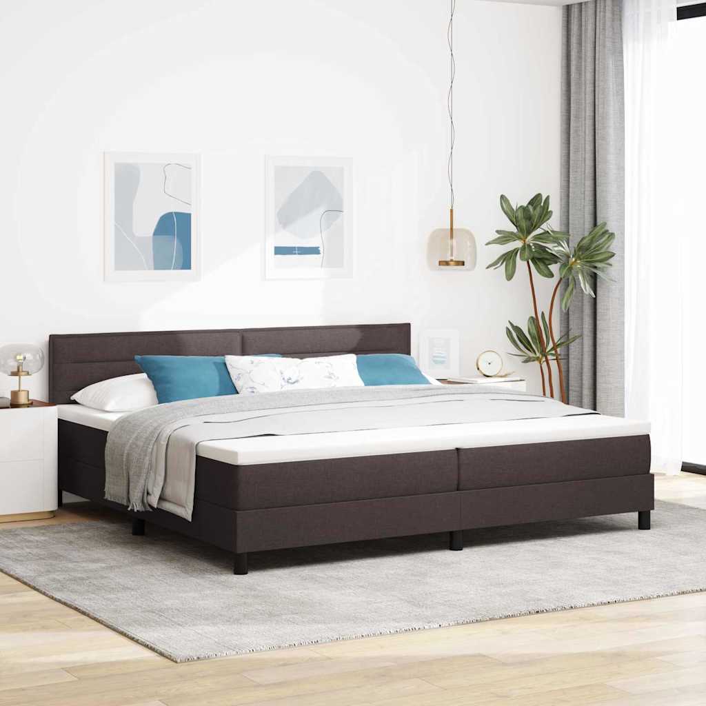 Krevet s opruga kutije Tamno smeđa 200 x 200 cm tkanina