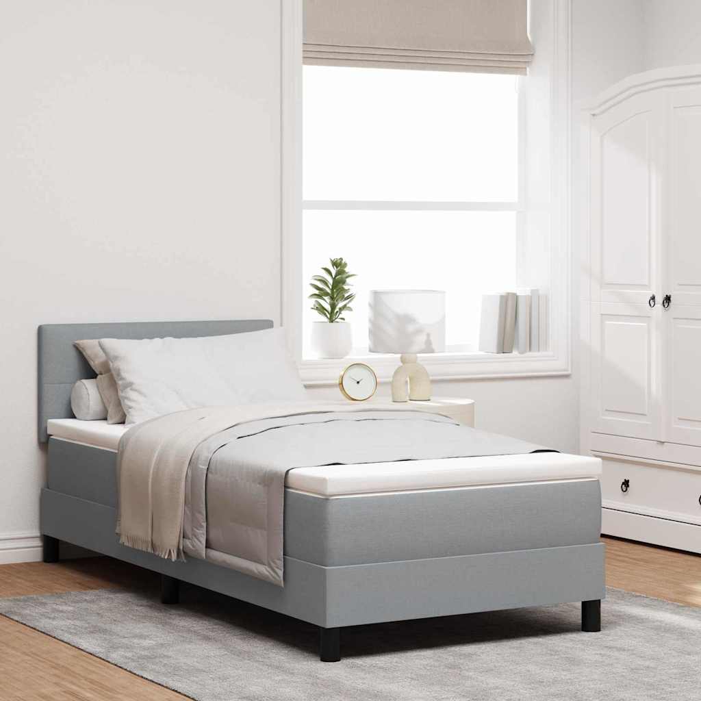 Krevet s opruga kutije Svijetlo siva 90 x 190 cm tkanina