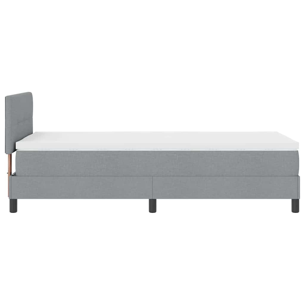 Krevet s opruga kutije Svijetlo siva 90 x 190 cm tkanina