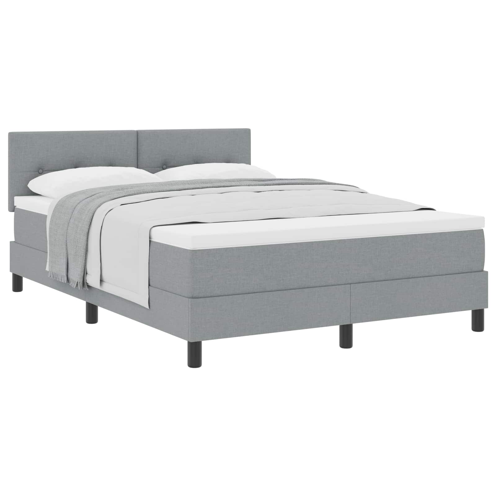 Krevet s opruga kutije Svijetlo siva 140 x 190 cm tkanina