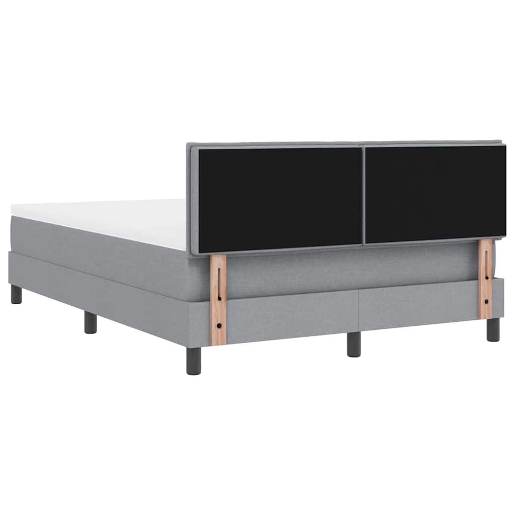 Krevet s opruga kutije Svijetlo siva 140 x 190 cm tkanina