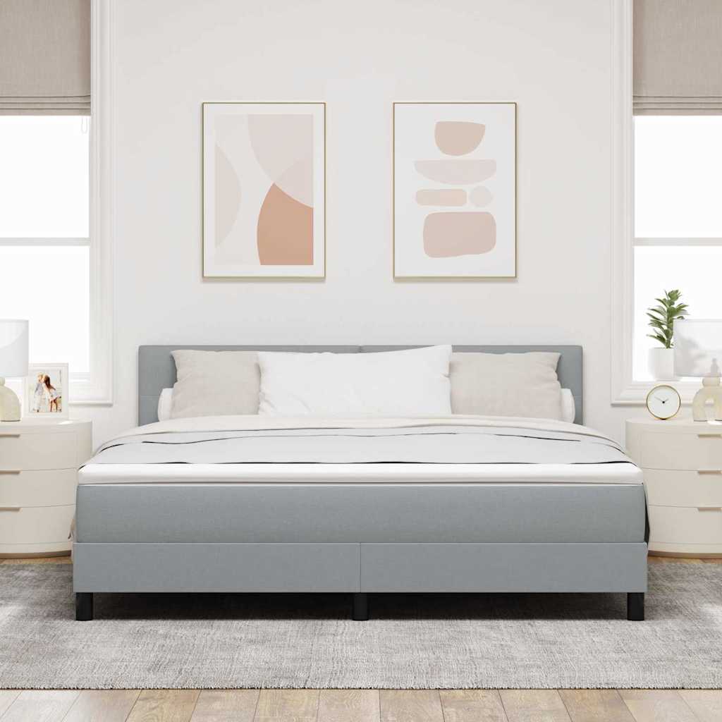 Krevet s opruga kutije Svijetlo siva 180 x 200 cm tkanina