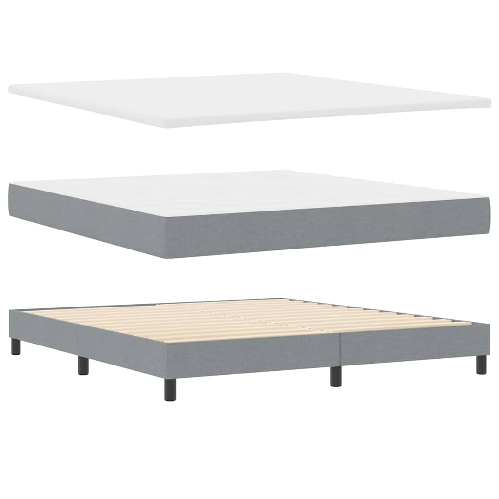 Krevet s opruga kutije Svijetlo siva 180 x 200 cm tkanina