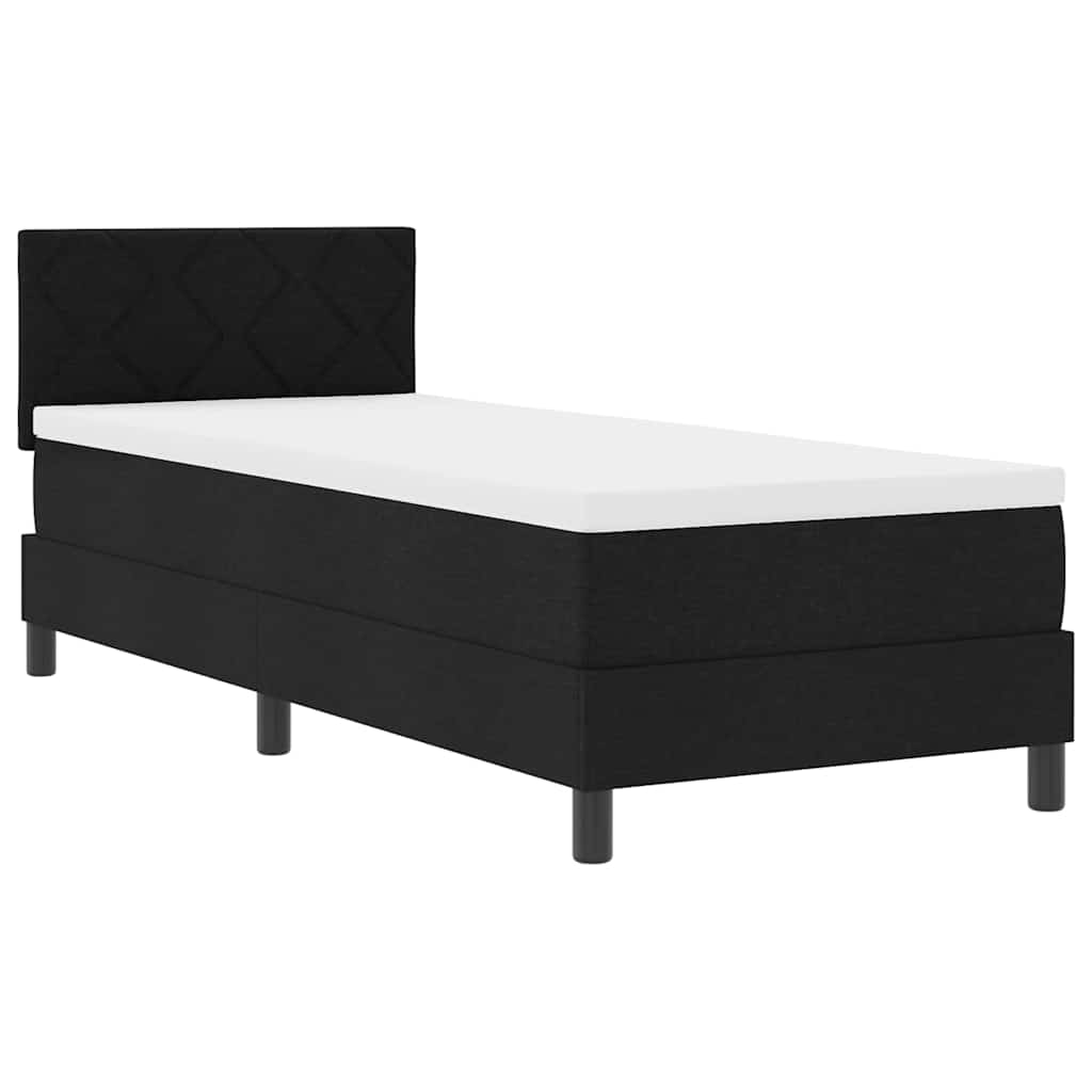 Krevet s opruga kutije s uzglavljem Crna 80 x 200 cm tkanina