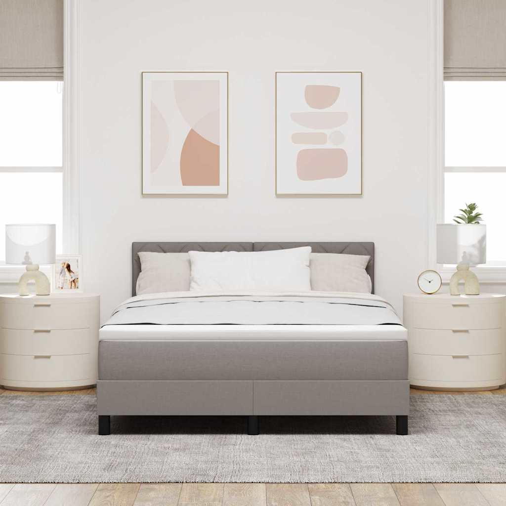 Krevet s opruga kutije Sivo-smeđa 160 x 200 cm tkanina