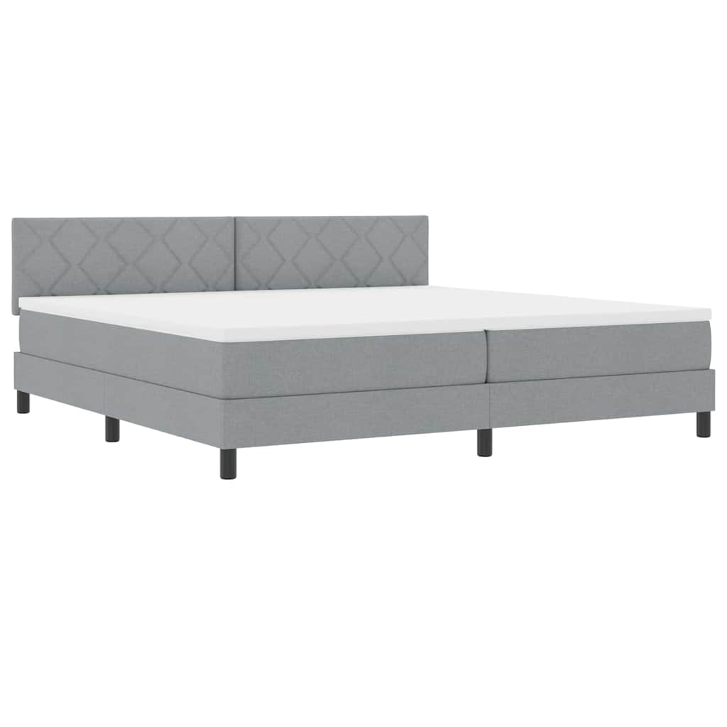 Krevet s opruga kutije Svijetlo siva 200 x 200 cm tkanina