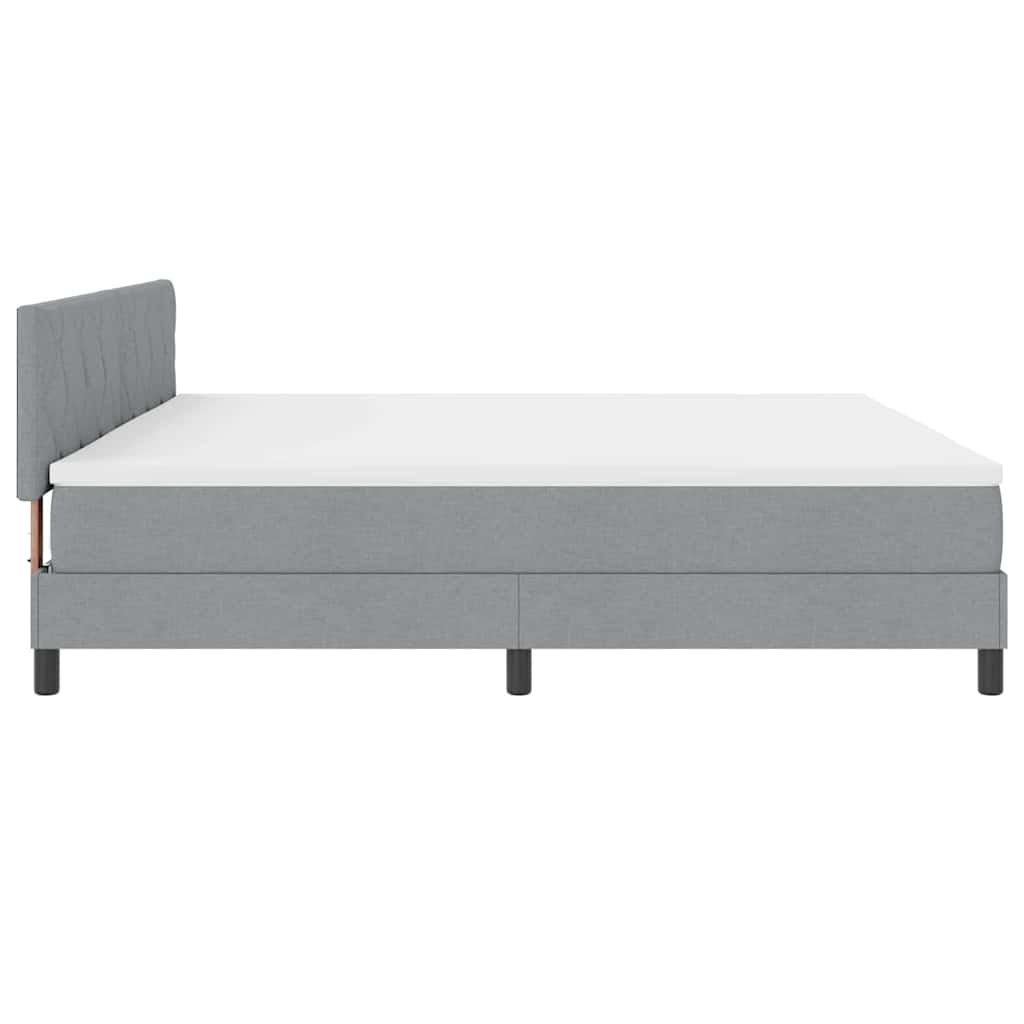Krevet s opruga kutije Svijetlo siva 200 x 200 cm tkanina