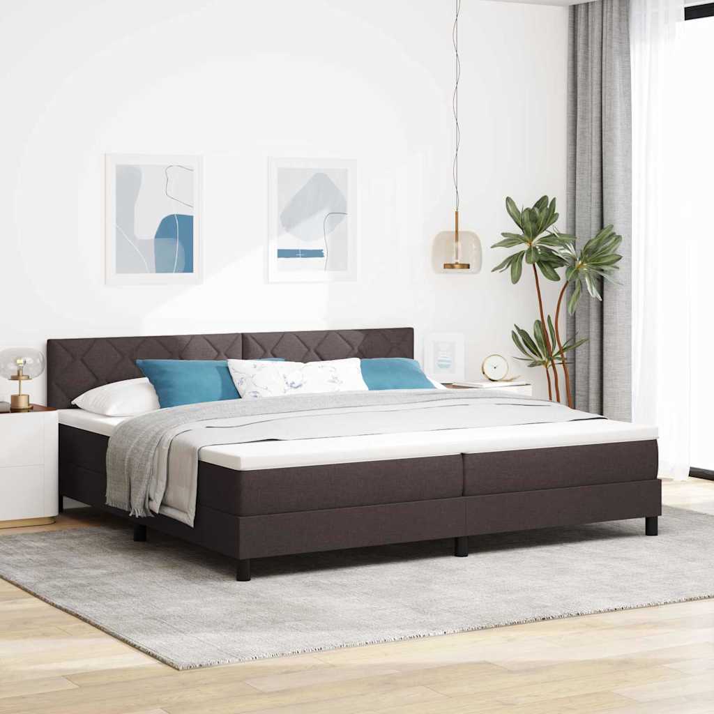Krevet s opruga kutije Tamno smeđa 200 x 200 cm tkanina