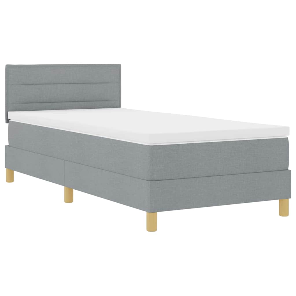 Krevet s opruga kutije Svijetlo siva 80 x 200 cm tkanina