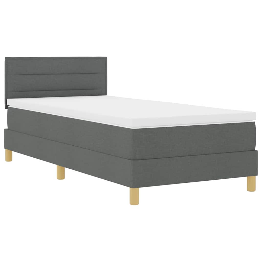 Krevet s opruga kutije Tamno siva 80 x 200 cm tkanina