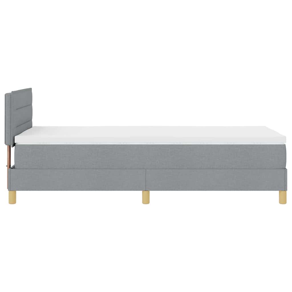 Krevet s opruga kutije Svijetlo siva 90 x 190 cm tkanina