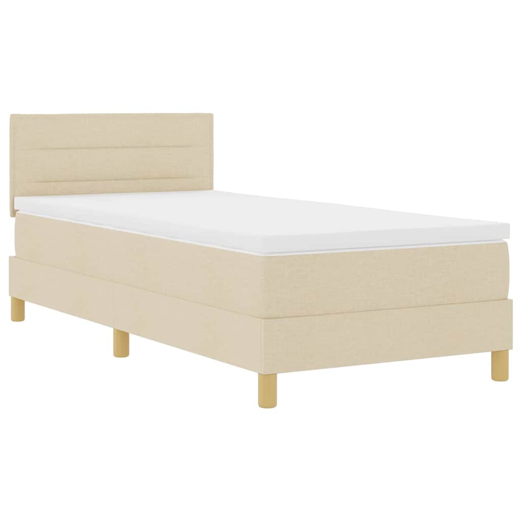 Krevet s opruga kutije s jastukom Krema 90 x 190 cm tkanina