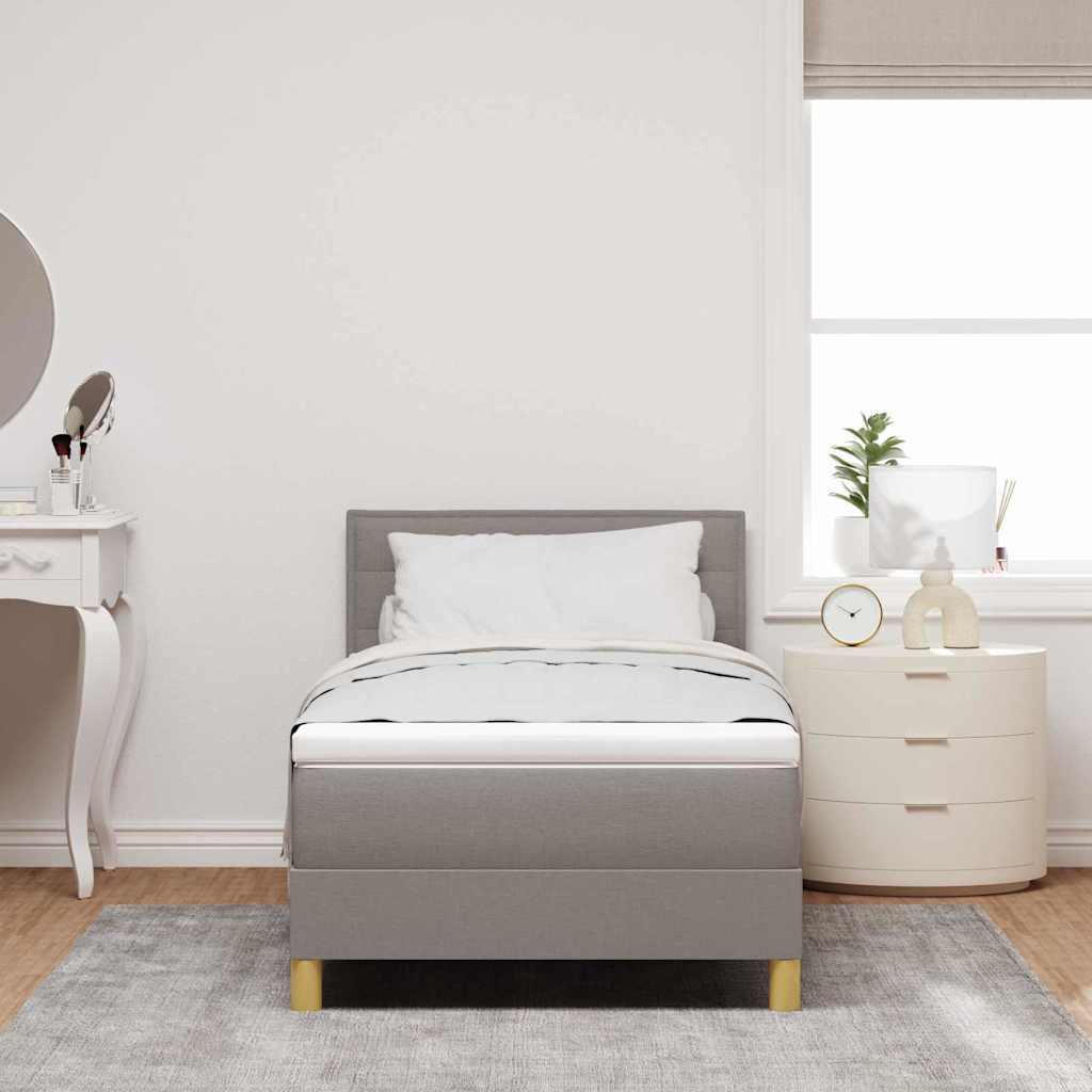 Krevet s opruga kutije Sivo-smeđa 90 x 200 cm tkanina