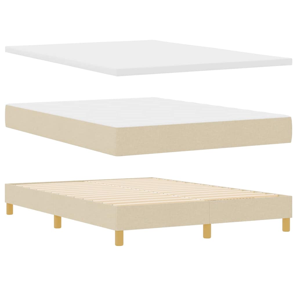 Krevet s opruga kutije s jastukom Krema 140 x 200 cm tkanina