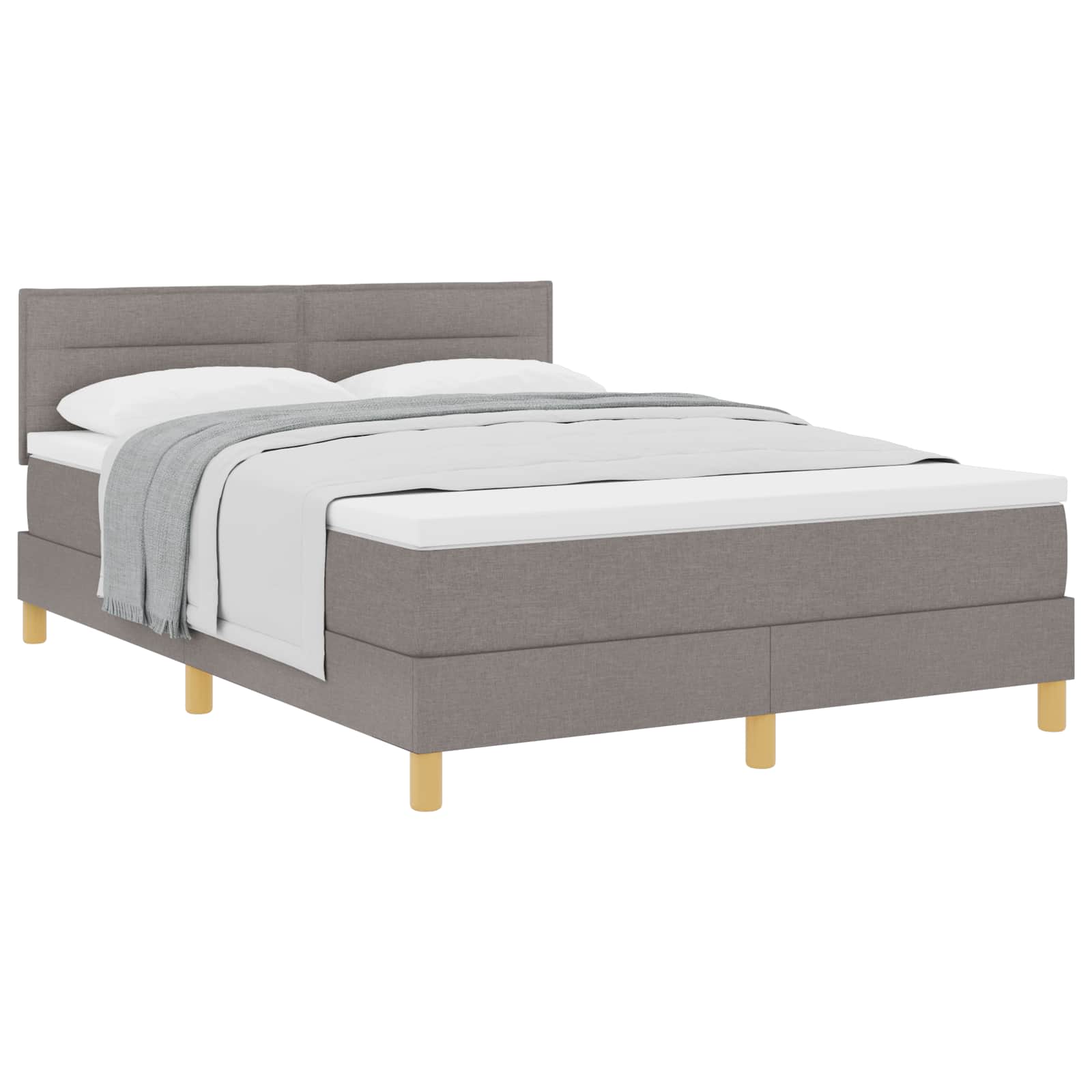 Krevet s opruga kutije Sivo-smeđa 160 x 200 cm tkanina