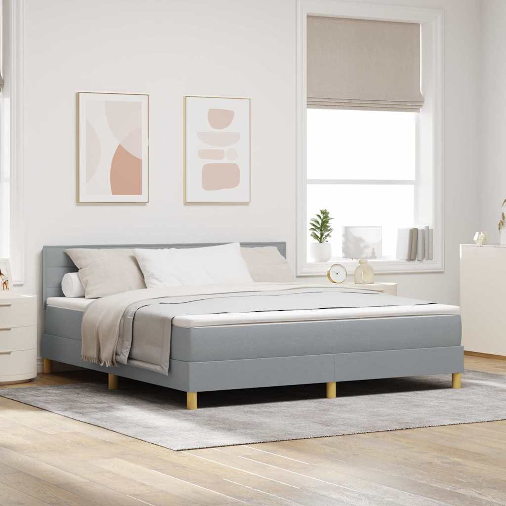 Krevet s opruga kutije Svijetlo siva 180 x 200 cm tkanina