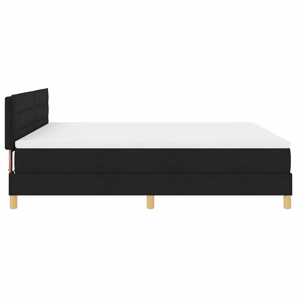 Krevet s opruga kutije s jastukom Crna 180 x 200 cm tkanina