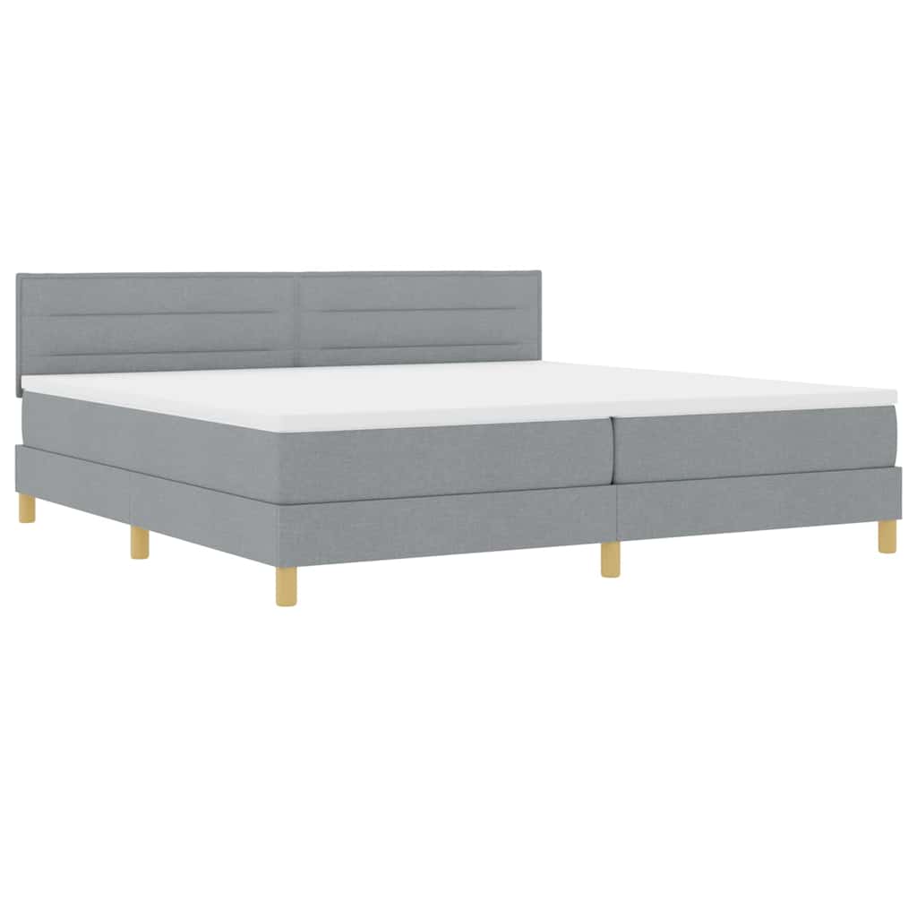 Krevet s opruga kutije Svijetlo siva 200 x 200 cm tkanina