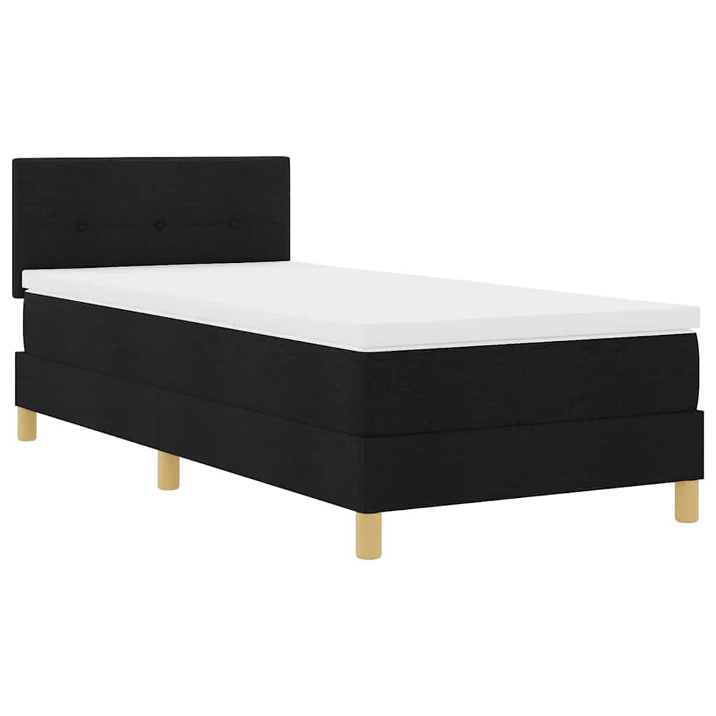Krevet s opruga kutije s jastukom Crna 80 x 200 cm tkanina
