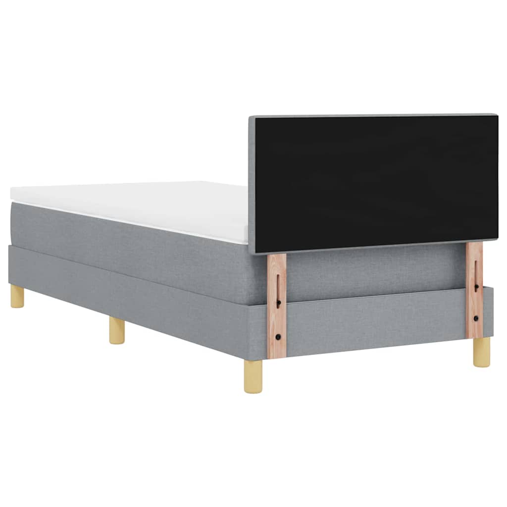 Krevet s opruga kutije Svijetlo siva 90 x 190 cm tkanina