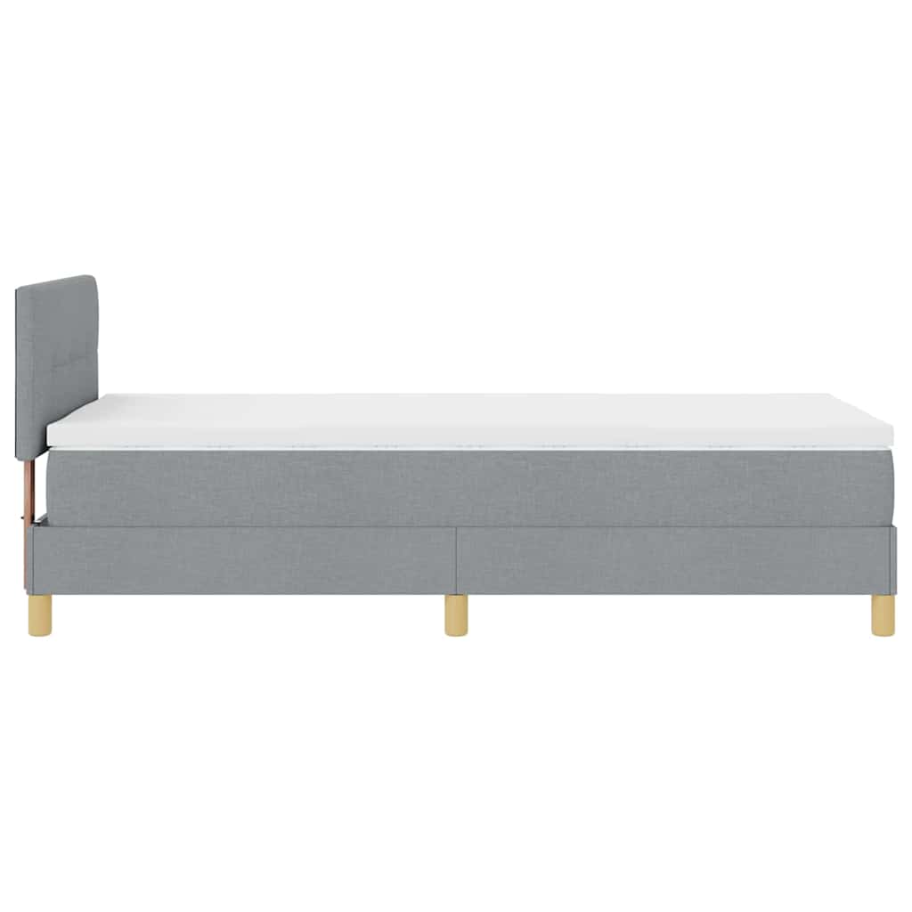 Krevet s opruga kutije Svijetlo siva 90 x 200 cm tkanina