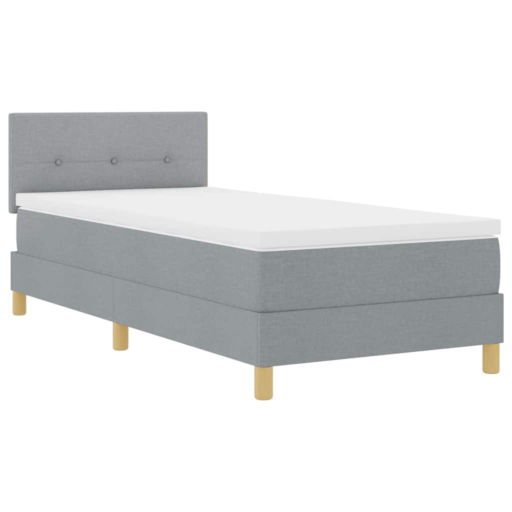 Krevet s opruga kutije Svijetlo siva 100 x 200 cm tkanina