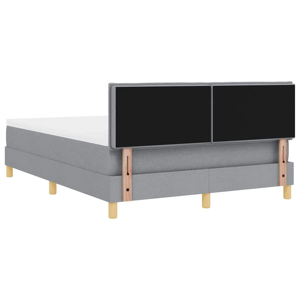Krevet s opruga kutije Svijetlo siva 140 x 190 cm tkanina