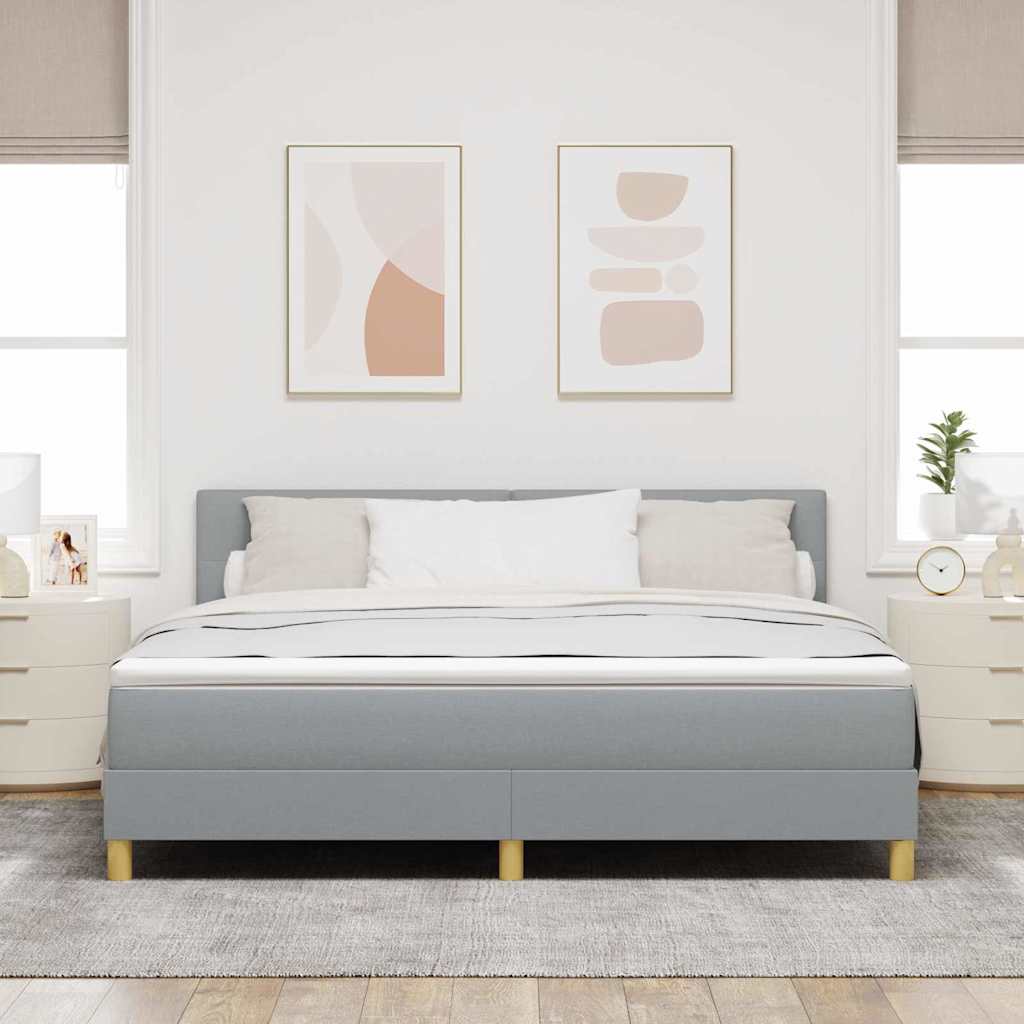 Krevet s opruga kutije Svijetlo siva 180 x 200 cm tkanina