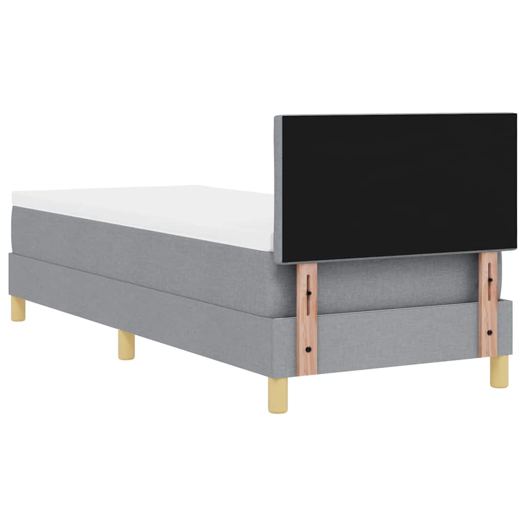 Krevet s opruga kutije Svijetlo siva 80 x 200 cm tkanina