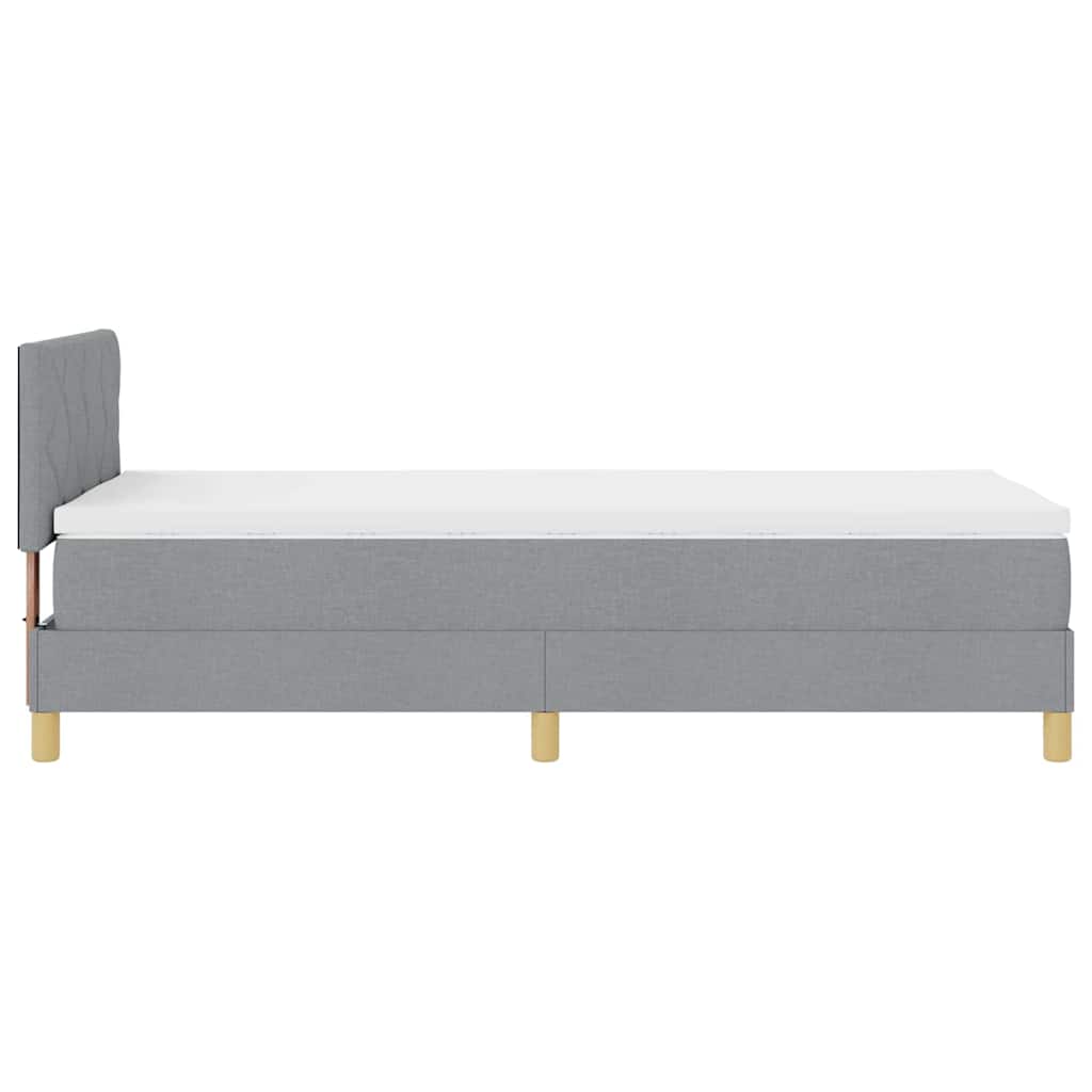 Krevet s opruga kutije Svijetlo siva 90 x 200 cm tkanina