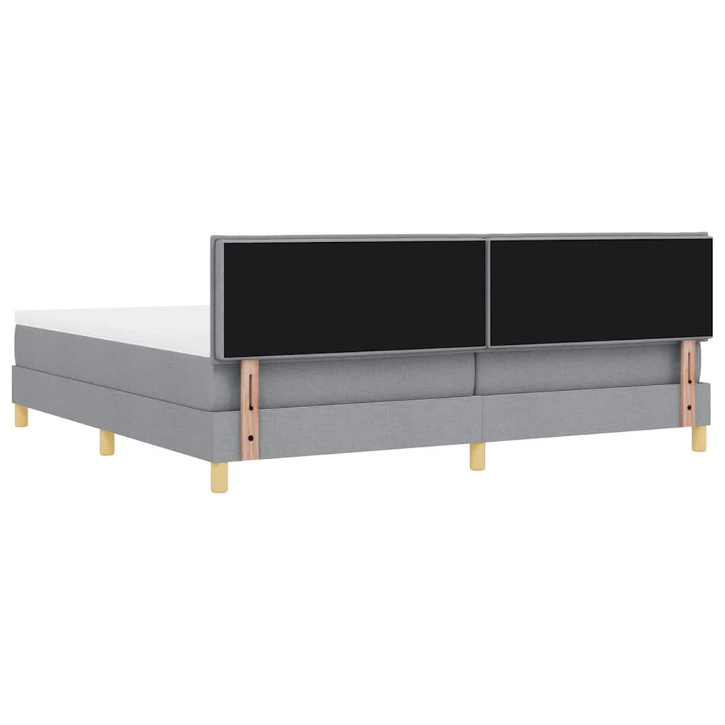 Krevet s opruga kutije Svijetlo siva 200 x 200 cm tkanina