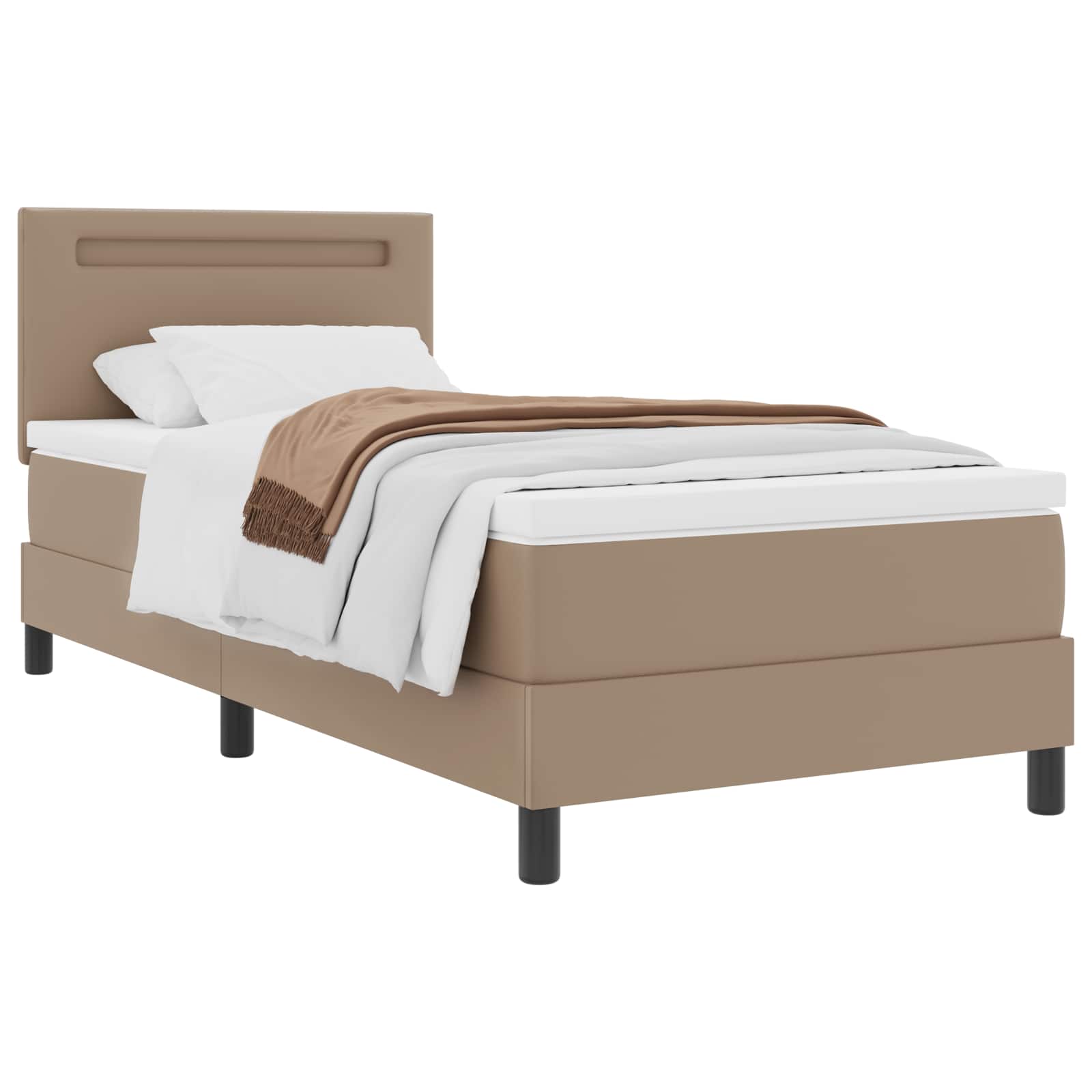 Krevet s opruga kutije Boja cappuccina 90 x 200 cm Umjetna koža