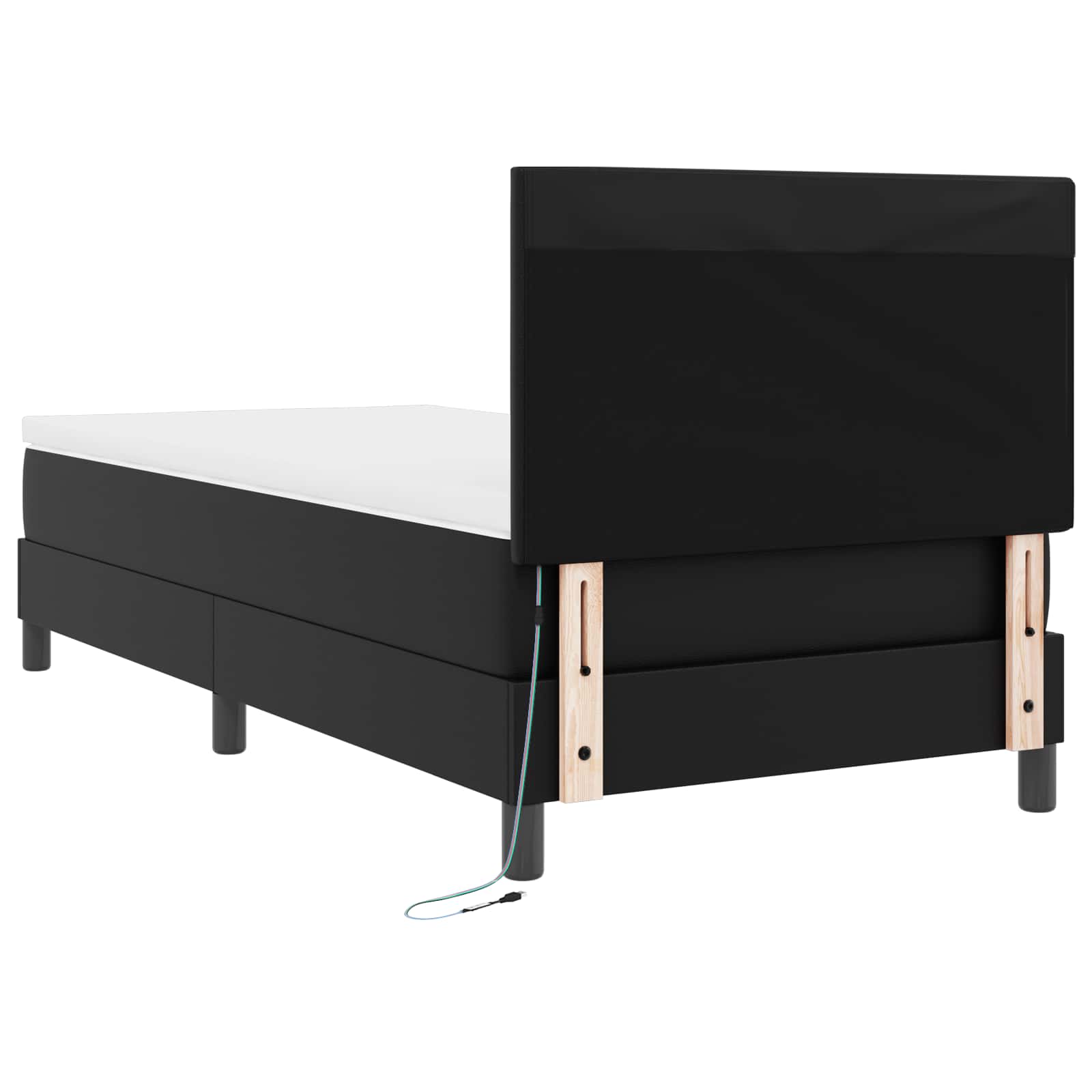 Krevet s opruga kutije Crna 100 x 200 cm Umjetna koža
