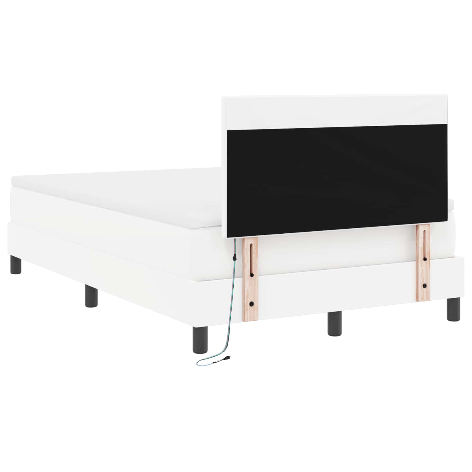 Krevet s opruga kutije Bijelo 120 x 190 cm Umjetna koža
