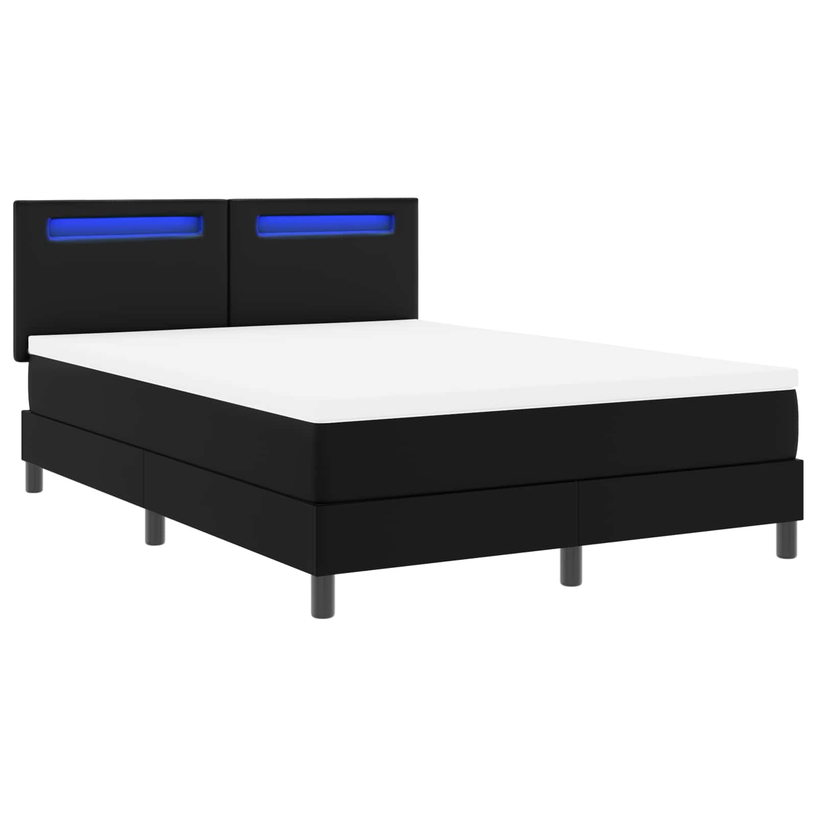 Krevet s opruga kutije Crna 140 x 190 cm Umjetna koža