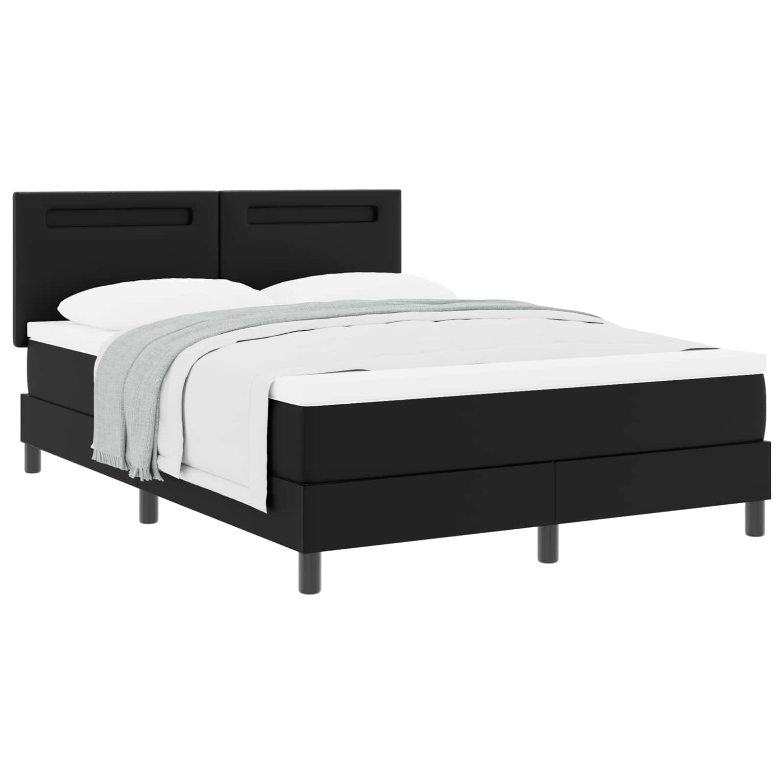 Krevet s opruga kutije Crna 140 x 190 cm Umjetna koža