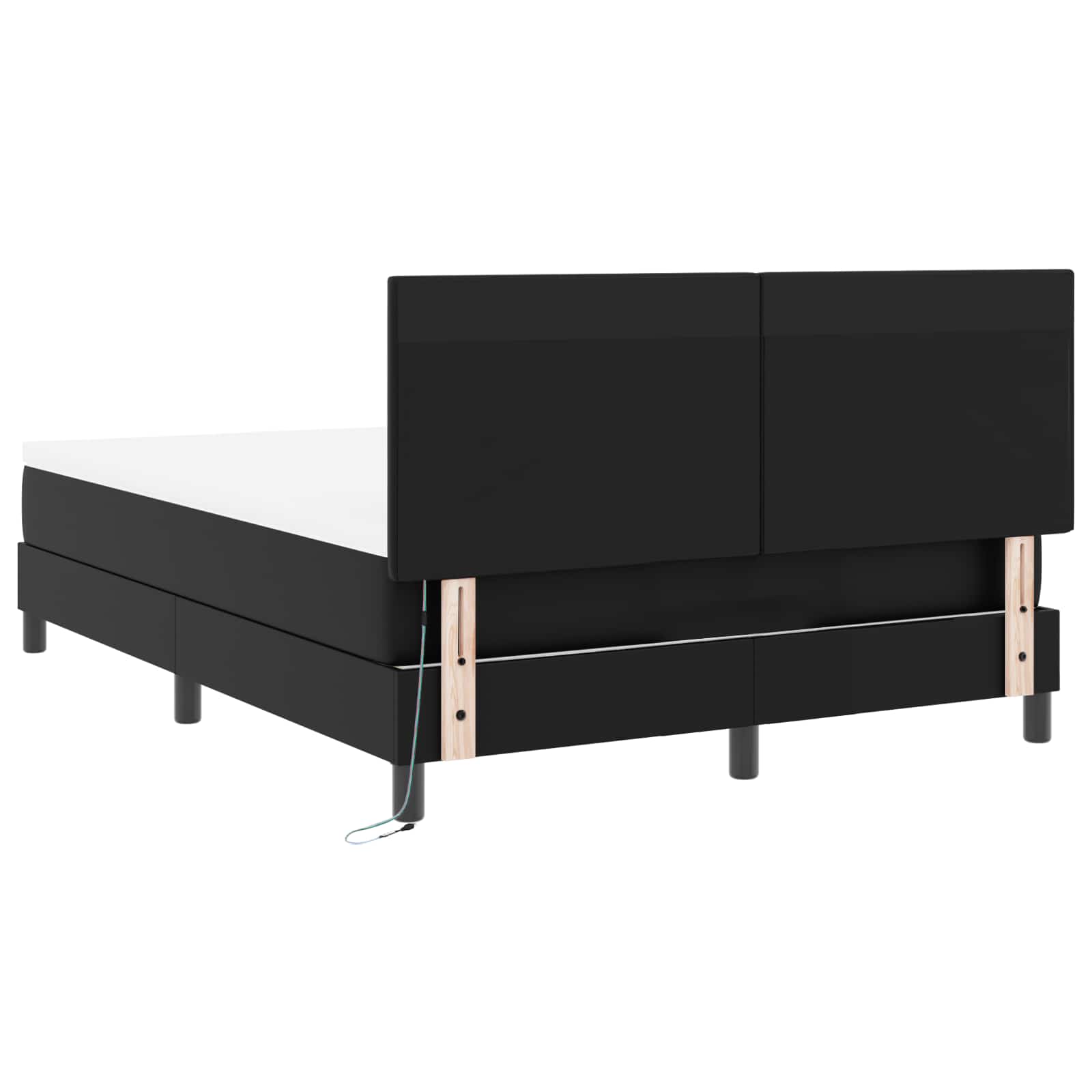 Krevet s opruga kutije Crna 140 x 200 cm Umjetna koža