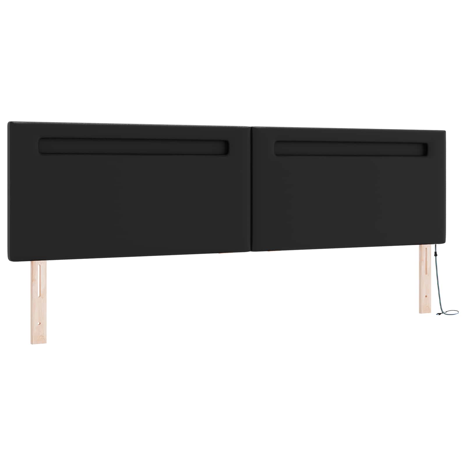 Krevet s opruga kutije Crna 200 x 200 cm Umjetna koža