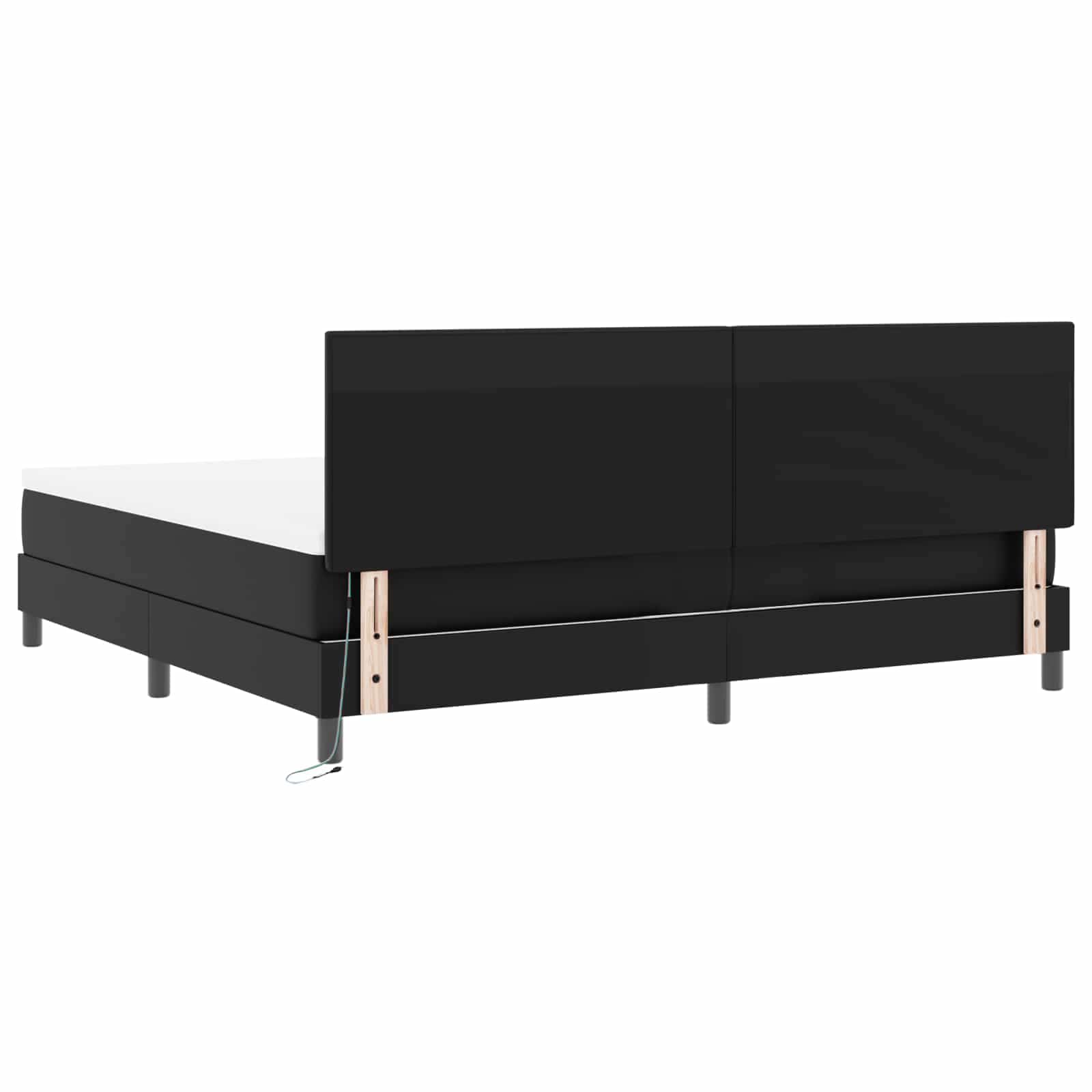 Krevet s opruga kutije Crna 200 x 200 cm Umjetna koža