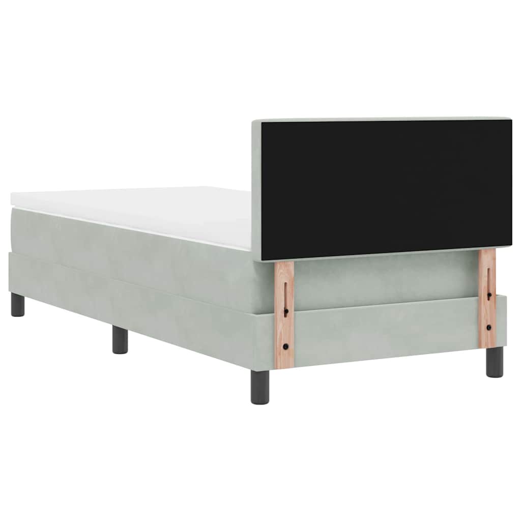 Krevet s opruga kutije Svijetlo siva 90 x 190 cm Baršun